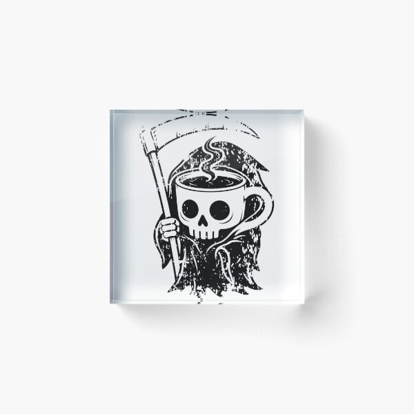 Item preview, Coffee Before Death Reaper Cup Aged Worn graphic designed and sold by BlueLineLAX.