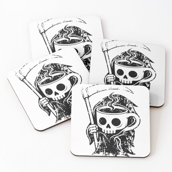Item preview, Coffee Before Death Reaper Cup Aged Worn graphic designed and sold by BlueLineLAX.