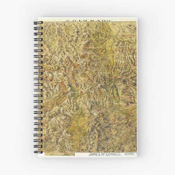 Item preview, Colorado Rocky Mountains Illustration Topography Map | Vintage 1894 Art Print Poster |   Colorado Classroom Decor designed and sold by codeslinger.