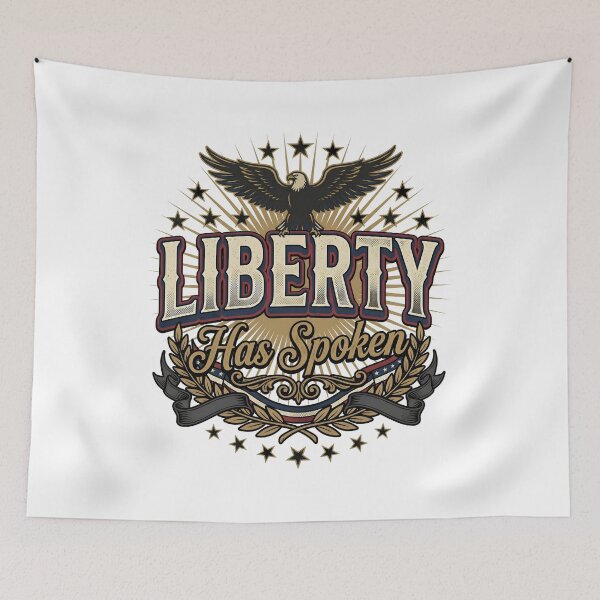 Item preview, Liberty Has Spoken Retro American Freedom Patriotic Quote Design designed and sold by get55shirt.