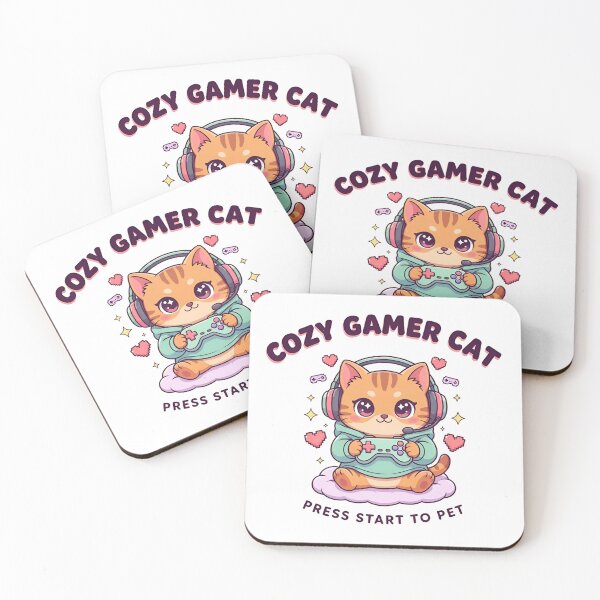 Item preview, Cozy Gamer Cat – Cute Kawaii Kitty Gaming Aesthetic designed and sold by MystiMagica.