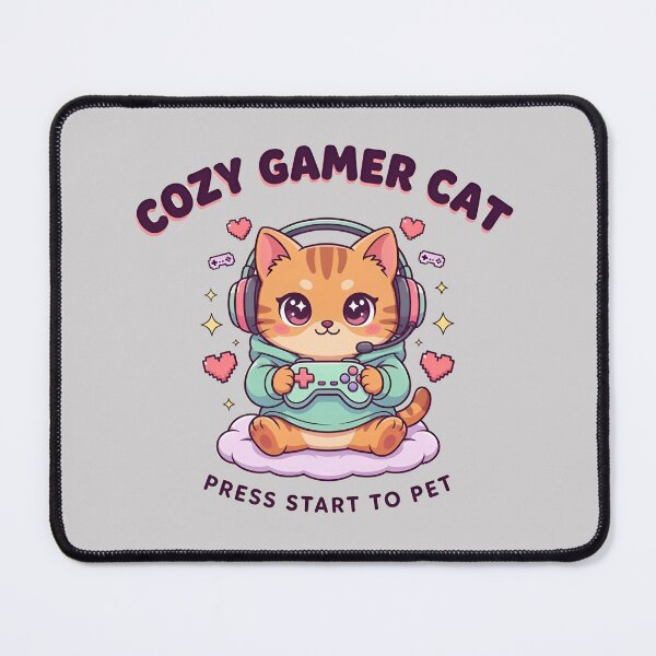 Item preview, Cozy Gamer Cat – Cute Kawaii Kitty Gaming Aesthetic designed and sold by MystiMagica.