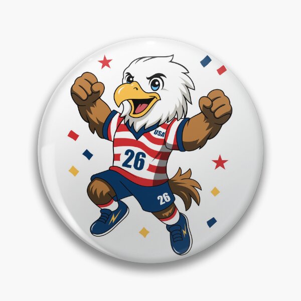 Item preview, Jumping USA Eagle Mascot Celebration Art designed and sold by Anne97s.