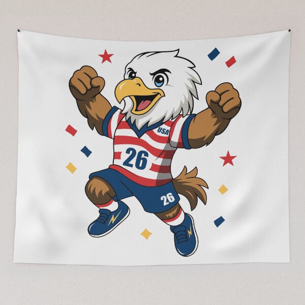 Item preview, Jumping USA Eagle Mascot Celebration Art designed and sold by Anne97s.