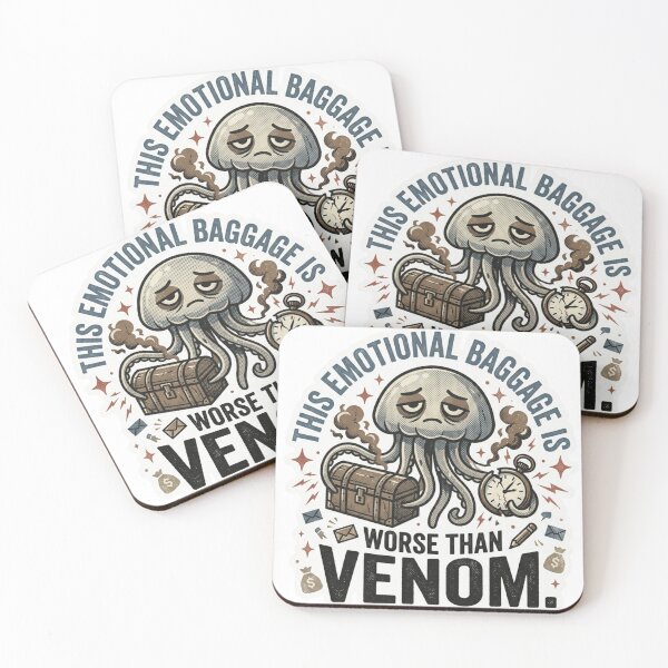 Item preview, Emotional Baggage - Funny Sarcastic Jellyfish Retro Art designed and sold by 0Zetgest.