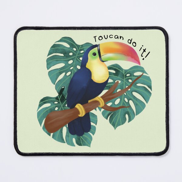 Item preview, Toucan do it! Iridescent toucan perched on a branch in a tropical style designed and sold by tornasolhaze.