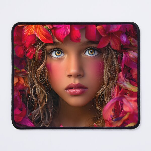Item preview, A Beautiful Girl Surrounded by Vivid Flowers designed and sold by Artessie.