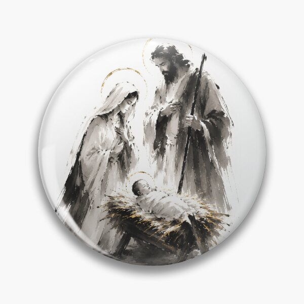 Item preview, Holy Nativity Ink Wash Christian Art designed and sold by Phos Creatives.