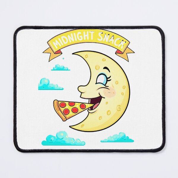 Item preview, Midnight Snack Champion – Cartoon Moon Eating Pizza Funny T-Shirt Design designed and sold by MerchWSzpilkach.