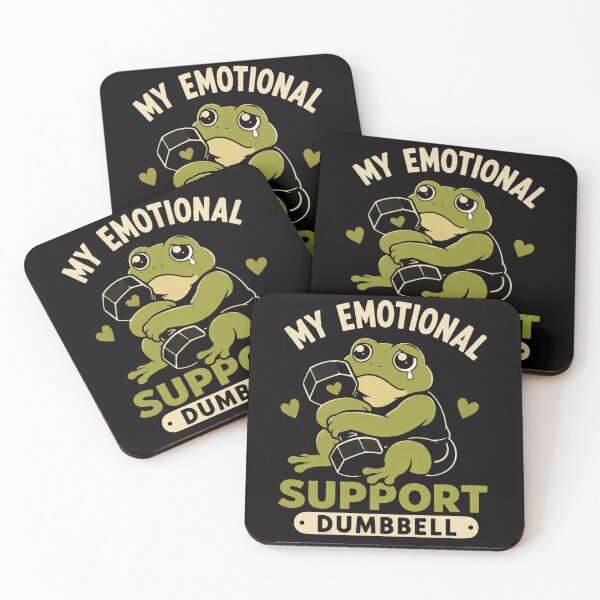 Item preview, My Emotional Support Dumbbell Funny Gym Frog Workout Design designed and sold by AMICO77.
