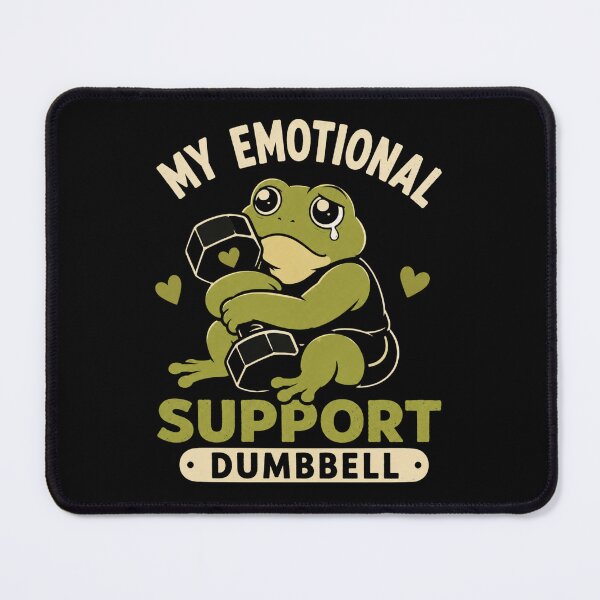 Item preview, My Emotional Support Dumbbell Funny Gym Frog Workout Design designed and sold by AMICO77.