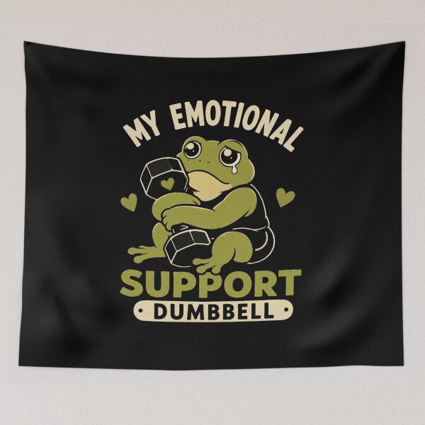 Item preview, My Emotional Support Dumbbell Funny Gym Frog Workout Design designed and sold by AMICO77.