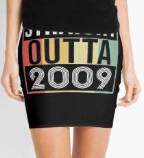 Straight Outta 2009 Classic 2009 Retro Disco Theme - Made In 2009 Born In 2009 Gift Mini Skirt