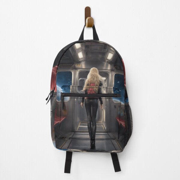 Item preview, Cosmic Train Commuter Cyberpunk Blonde Woman Space Painting designed and sold by UmSkelig834.