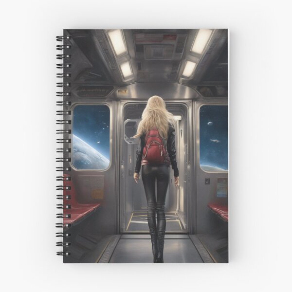 Item preview, Cosmic Train Commuter Cyberpunk Blonde Woman Space Painting designed and sold by UmSkelig834.