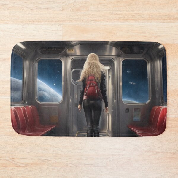 Item preview, Cosmic Train Commuter Cyberpunk Blonde Woman Space Painting designed and sold by UmSkelig834.