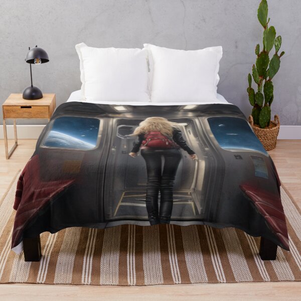 Item preview, Cosmic Train Commuter Cyberpunk Blonde Woman Space Painting designed and sold by UmSkelig834.