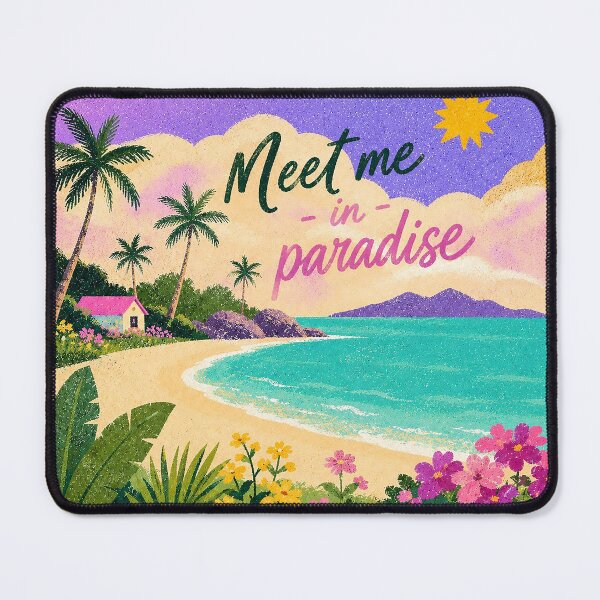 Item preview, Meet Me in Paradise Tropical Beach Vintage Poster designed and sold by Islabonita..