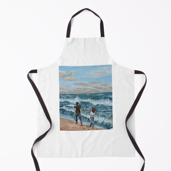 Item preview, Romantic Seascape Couple Walking, Ocean Waves Canvas Art designed and sold by alexnlanguages.