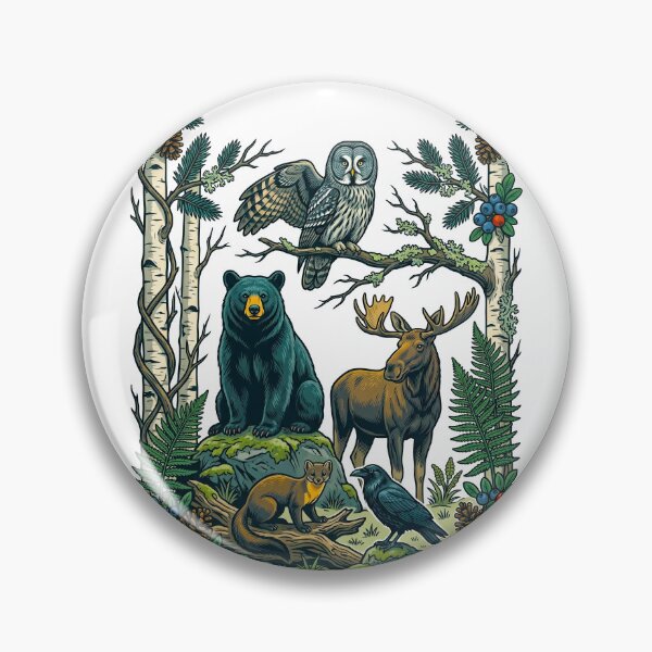 Item preview, Magical Woodland Animals Bear Moose Owl Forest designed and sold by TeeARTHY.