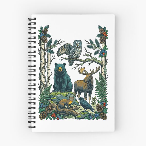Item preview, Magical Woodland Animals Bear Moose Owl Forest designed and sold by TeeARTHY.