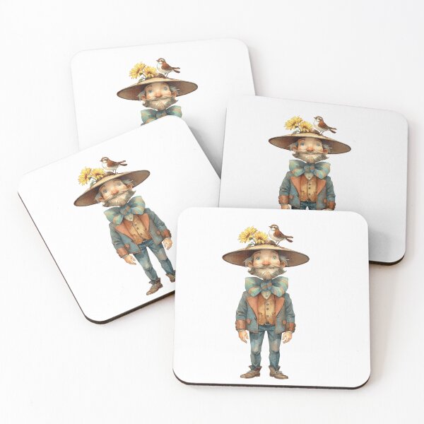 Item preview, Bearded man with hat, sunflowers and little bird designed and sold by norachiang.