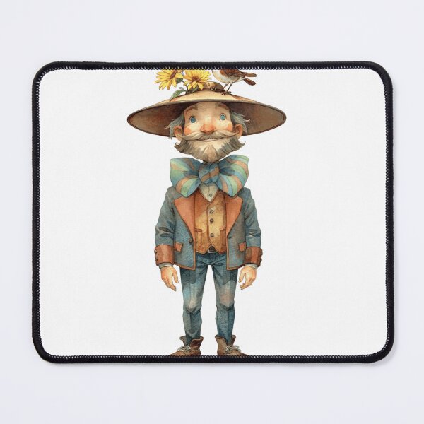 Item preview, Bearded man with hat, sunflowers and little bird designed and sold by norachiang.