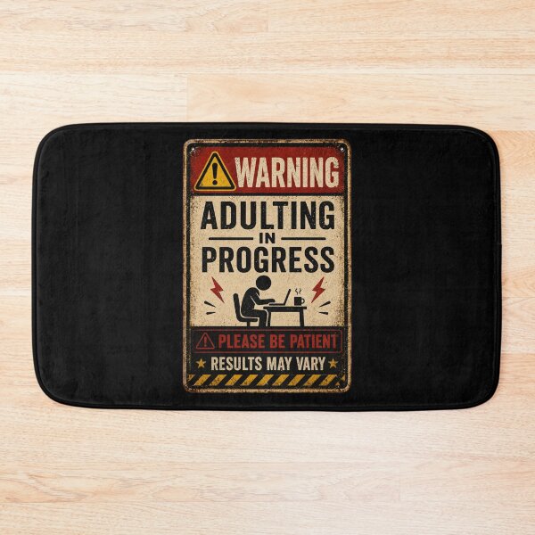 Item preview, Adulting In Progress | Funny Warning Sign | Vintage Office Humor Design designed and sold by piketo.