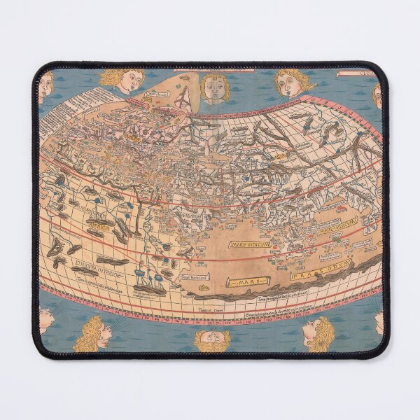 Item preview, World Before Columbus | Pre-Columbian World Map by Claudius Ptolemy | Johann Reger 1482-1486 Reproduction Art Printable designed and sold by codeslinger.