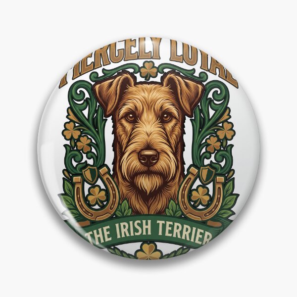 Item preview, Fiercely Loyal Irish Terrier Clover Horseshoe designed and sold by TeeARTHY.