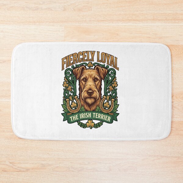 Item preview, Fiercely Loyal Irish Terrier Clover Horseshoe designed and sold by TeeARTHY.