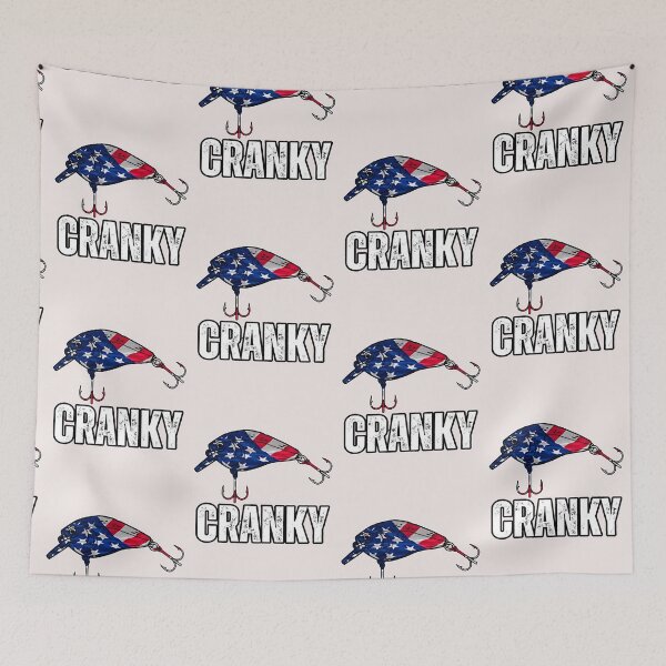 Item preview, Cranky USA Flag Funny Crankbait Fishing Lure Dad Birthday designed and sold by erozzz.