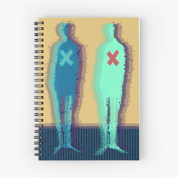 Item preview, Neon Glitch Abstract Human Figures with Crosses designed and sold by MikZviagin.