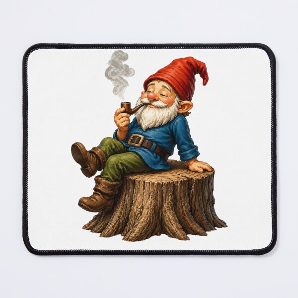 Item preview, Taking a Break – Relaxing Garden Gnome with Pipe designed and sold by Alpine-Ink.