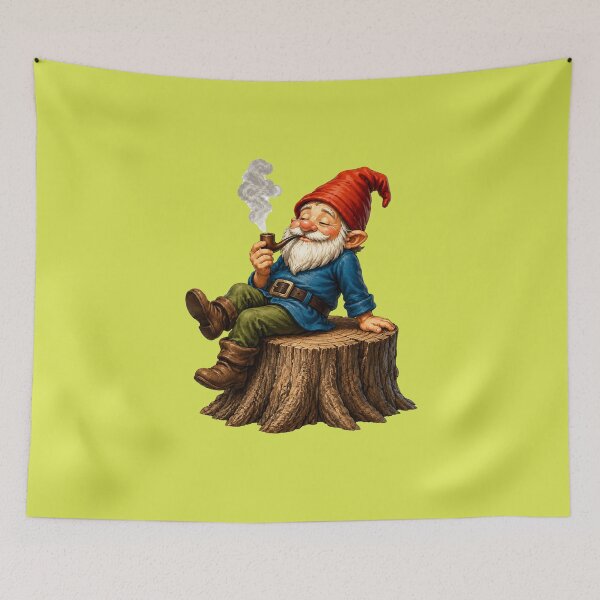 Item preview, Taking a Break – Relaxing Garden Gnome with Pipe designed and sold by Alpine-Ink.