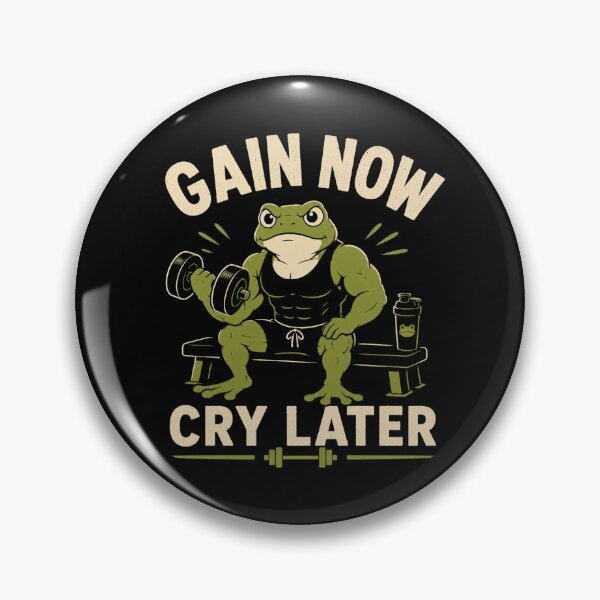 Item preview, Gain Now Cry Later Funny Gym Frog Weightlifting Design designed and sold by AMICO77.