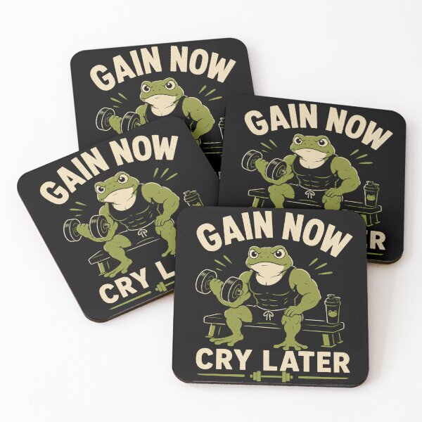 Item preview, Gain Now Cry Later Funny Gym Frog Weightlifting Design designed and sold by AMICO77.