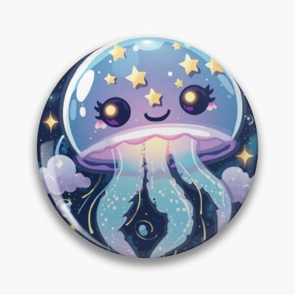 Item preview, Cute Glowing Jellyfish Kawaii Sticker | Dreamy Cosmic Ocean Art designed and sold by Stylestickers55.