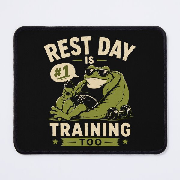 Item preview, Rest Day Is Training Too Funny Gym Frog Fitness Design designed and sold by AMICO77.