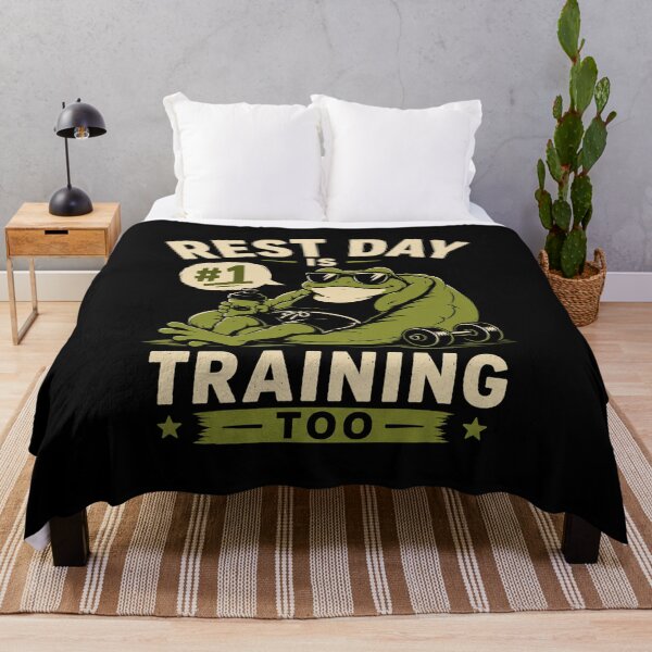 Item preview, Rest Day Is Training Too Funny Gym Frog Fitness Design designed and sold by AMICO77.
