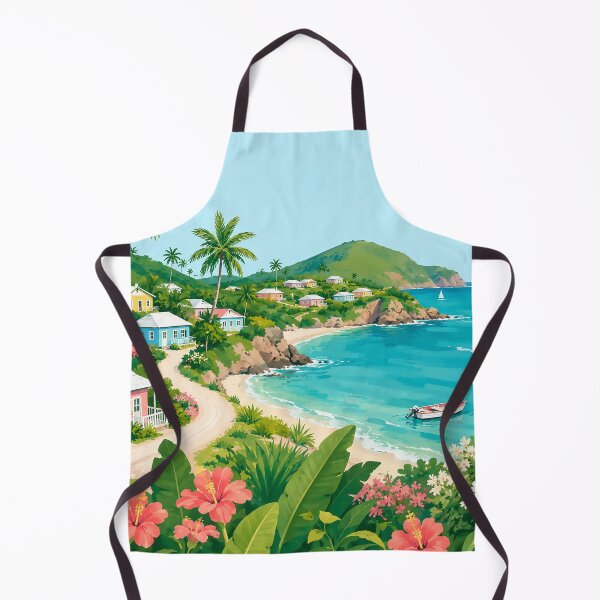 Item preview, Tropical Beach Landscape Vintage Coastal Art Print designed and sold by Islabonita..