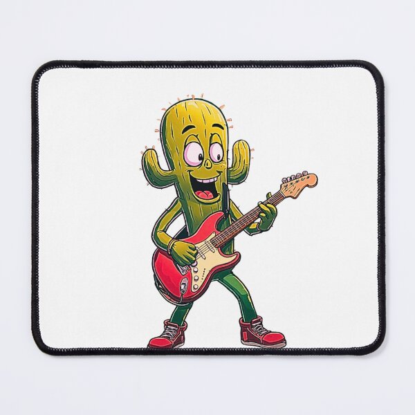 Item preview, Prickly Rock Star – Cartoon Cactus Playing Electric Guitar Funny T-Shirt Design designed and sold by MerchWSzpilkach.