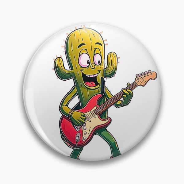 Item preview, Prickly Rock Star – Cartoon Cactus Playing Electric Guitar Funny T-Shirt Design designed and sold by MerchWSzpilkach.