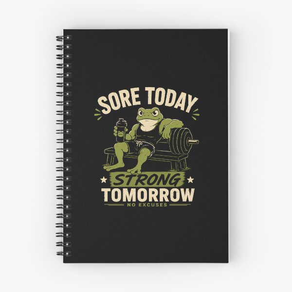 Item preview, Sore Today Strong Tomorrow Gym Frog Fitness Motivation Design designed and sold by AMICO77.