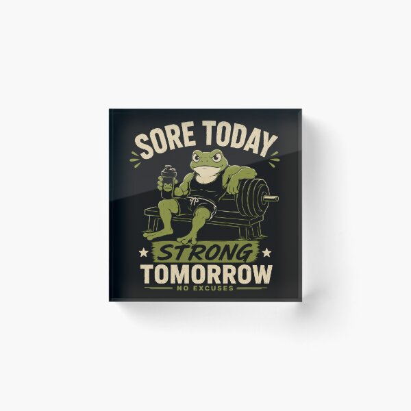 Item preview, Sore Today Strong Tomorrow Gym Frog Fitness Motivation Design designed and sold by AMICO77.