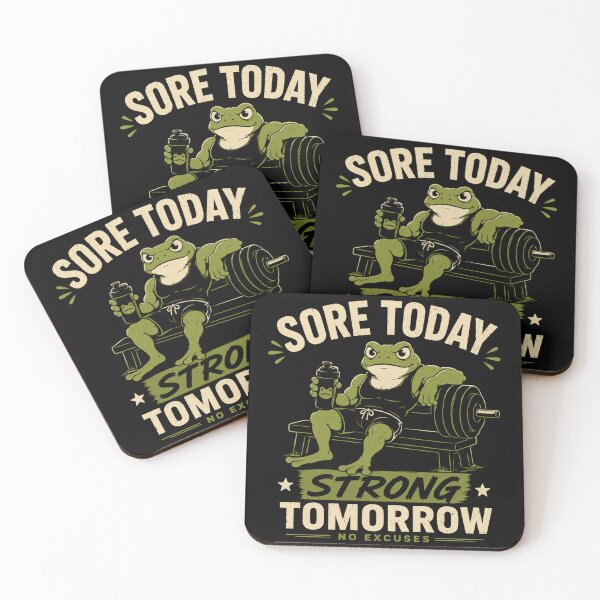 Item preview, Sore Today Strong Tomorrow Gym Frog Fitness Motivation Design designed and sold by AMICO77.