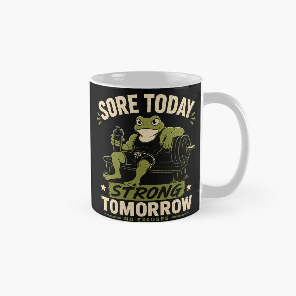 Item preview, Sore Today Strong Tomorrow Gym Frog Fitness Motivation Design designed and sold by AMICO77.