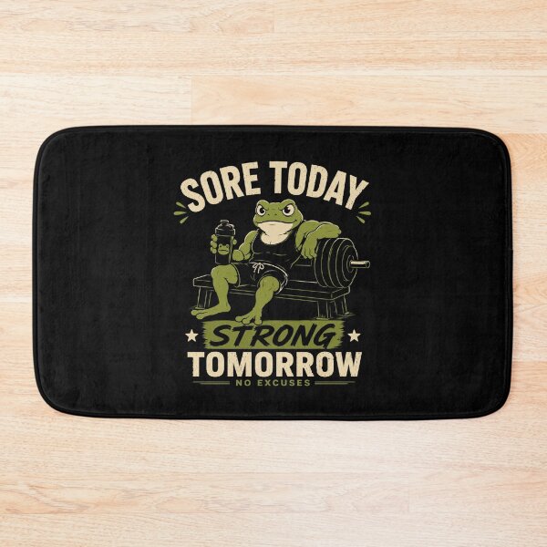 Item preview, Sore Today Strong Tomorrow Gym Frog Fitness Motivation Design designed and sold by AMICO77.