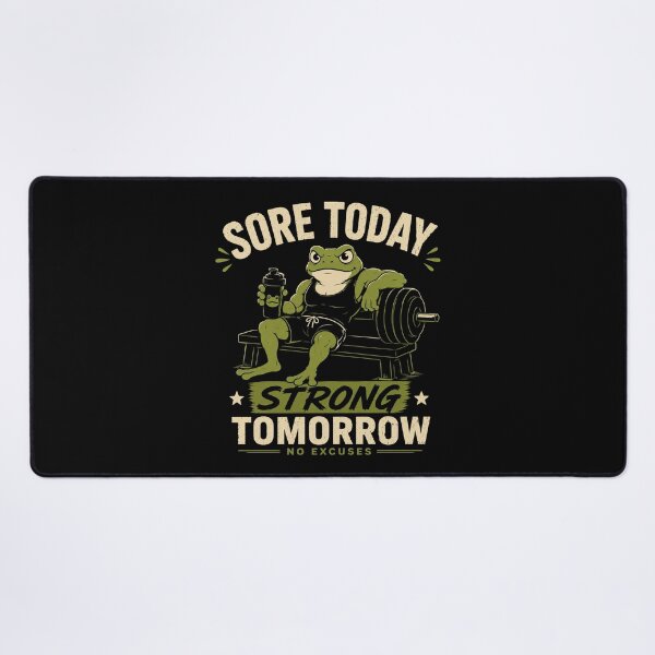 Item preview, Sore Today Strong Tomorrow Gym Frog Fitness Motivation Design designed and sold by AMICO77.