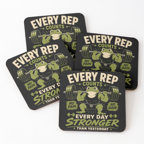 Item preview, Every Rep Counts Stronger Than Yesterday Gym Frog Design designed and sold by AMICO77.